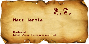 Matz Hermia névjegykártya